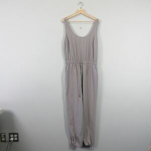 Abercrombie Fitch Womens Gray Jogger Jumpsuit Athletic Tank Top Elastic Waist L
